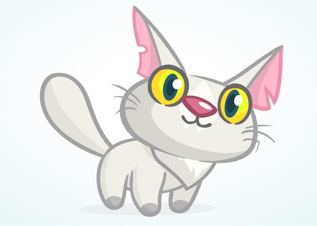 Vector gato gracioso de dibujos animados. ilustración vectorial