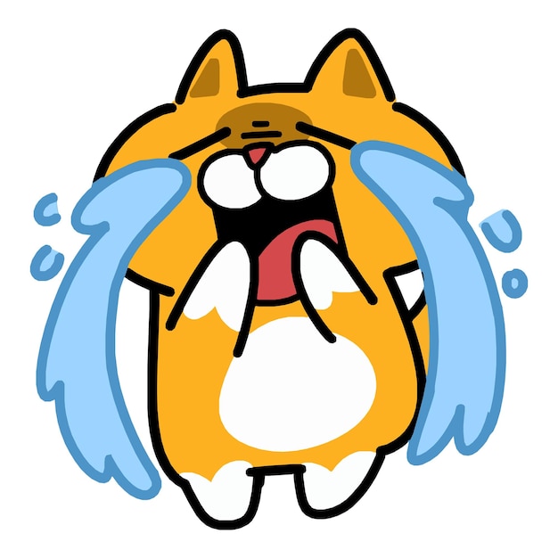 El gato gracioso suena incontrolablemente Ilustración de Doodle