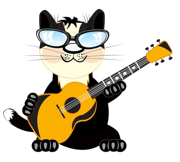 gato con guitarra