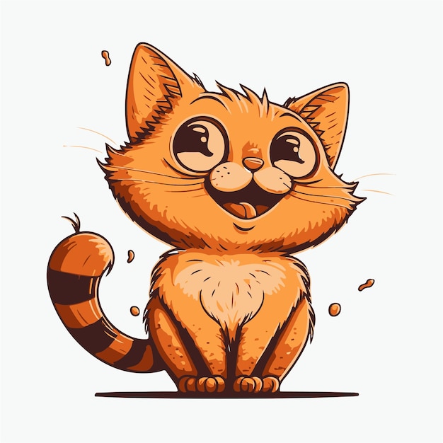 gato, ilustración, caricatura