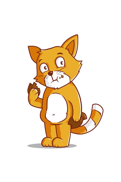 Gato con ilustración de dibujos animados de galletas