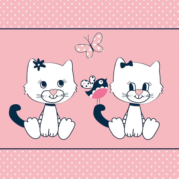 Vector gato lindo de dibujos animados para niños