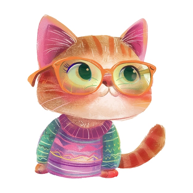 Gato lindo y fresco con gafas 13