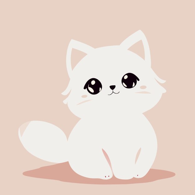 Vector el gato lindo ilustración vectorial plano 2