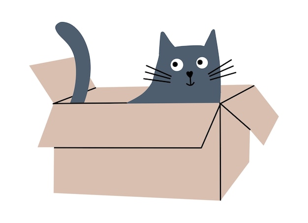 Gato lindo, mascota divertida, dibujado a mano, animal doméstico, boceto de dibujos animados, dibujos vectoriales