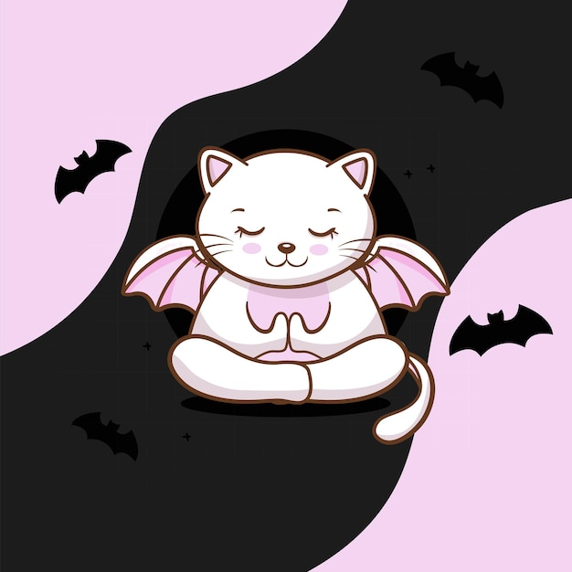 Gato lindo con vector libre de halloween