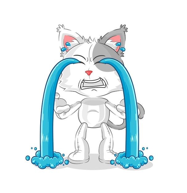 Gato llorando ilustración vector de caracteres