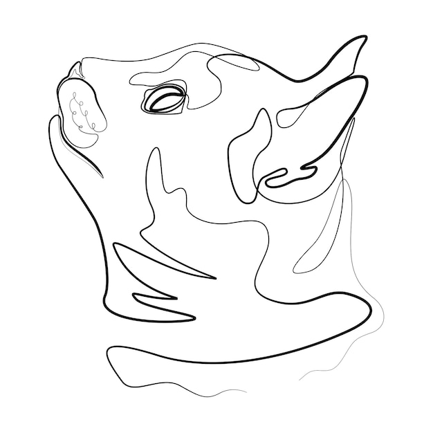 Gato minimalista en estilo abstracto dibujado a mano minimalista dibujo de una línea