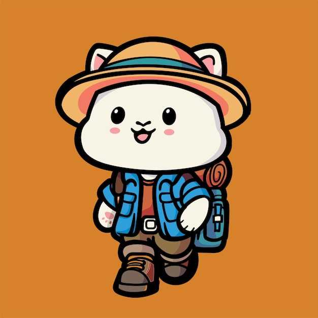 Gato de negocios lindo con dinero Ilustración vectorial de dibujos animados Icono de negocio de animales aislados Concepto