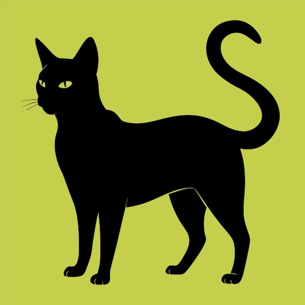 un gato negro con una cola verde y un gato negro en él
