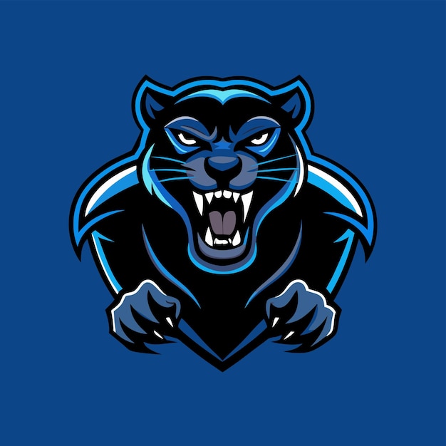 un gato negro con un fondo azul que dice lobo enojado