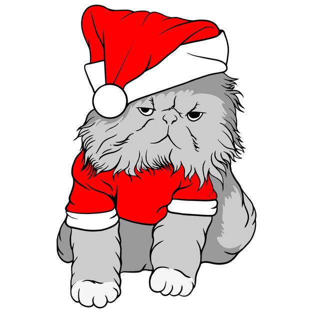 El gato de papá noel enojado