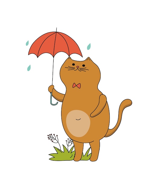 Gato con paraguas 1