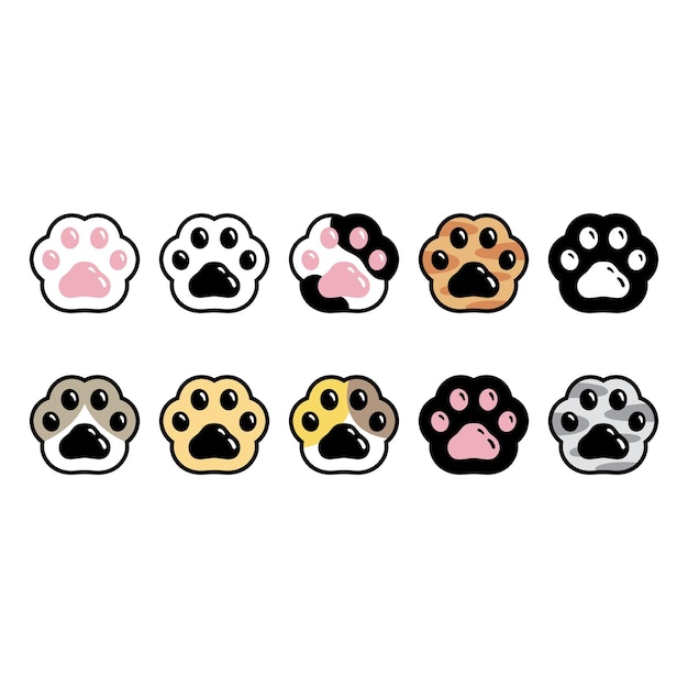 gato pata huella gatito calicó mascota raza dibujos animados personaje