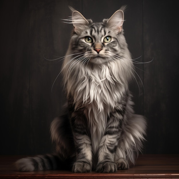 Vector gato pequeño de maine coon