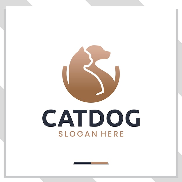 Gato y perro, amistad, inspiración para el diseño del logotipo.