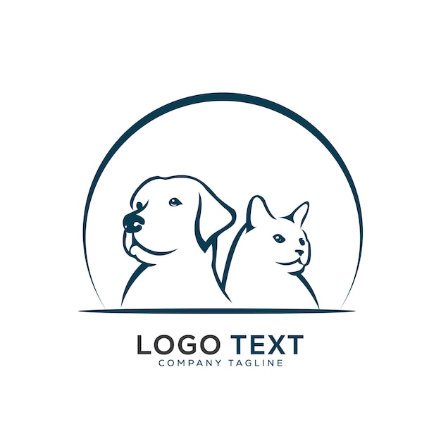 Gato y perro en la pata inspiración para el diseño del logotipo