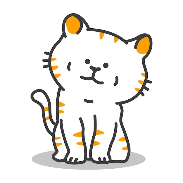 Gato personaje de dibujos animados vectorial aislado en un fondo blanco