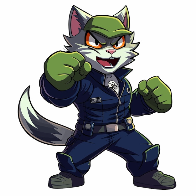 Vector el gato de la policía.