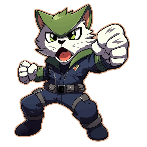 Vector el gato de la policía.