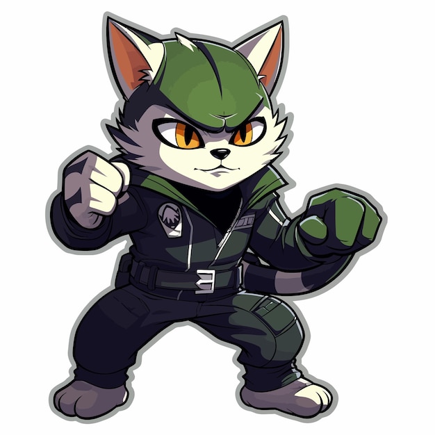 Vector el gato de la policía.