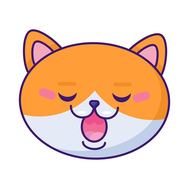 Gato rojo feliz y de buen humor Icono de mascotas