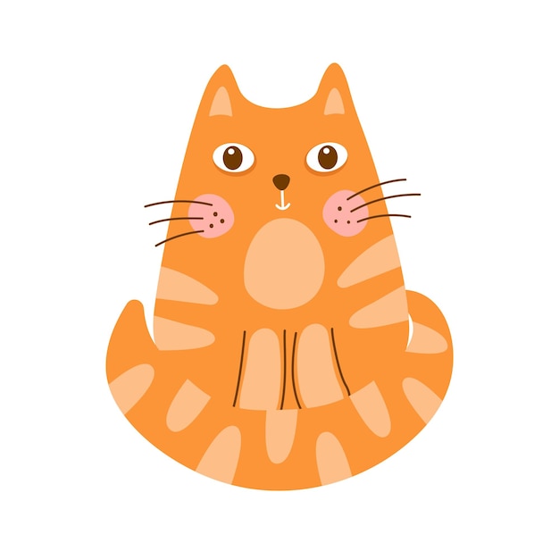 Gato rojo a rayas sentado Un animal lindo