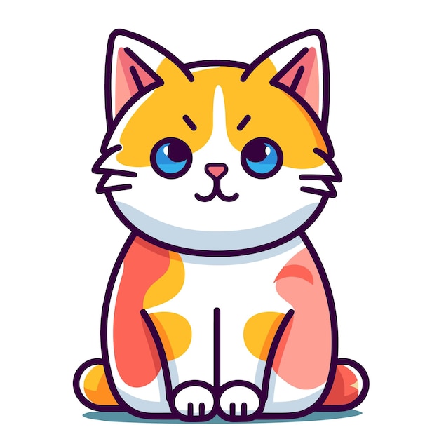 Vector gato sentado caricatura camiseta y taza diseño gráfico ilustración vector de dibujos animados