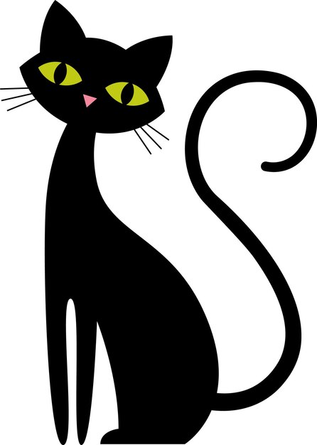 Gato sentado dibujado a mano