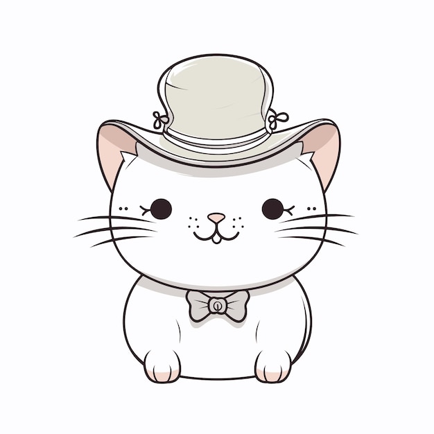 Vector gato con un sombrero