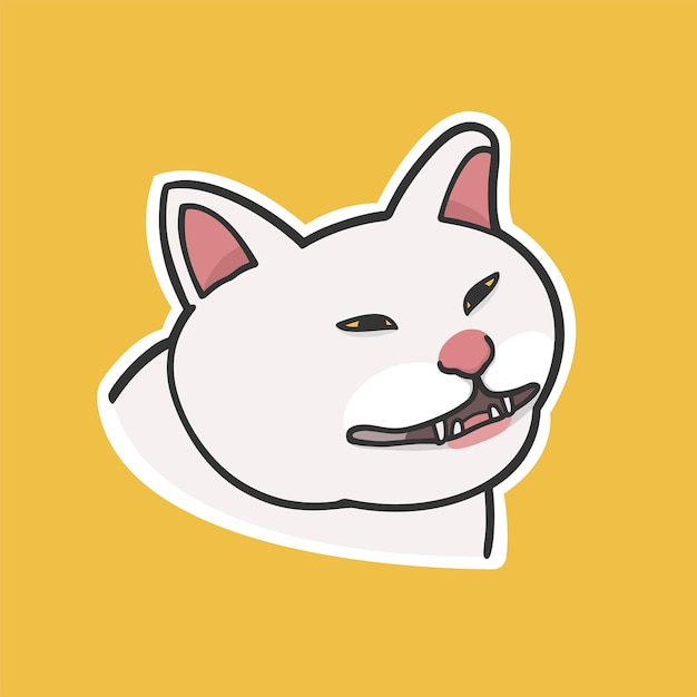 El gato sonriente Meme Sticker camiseta Vector Ilustración muy linda