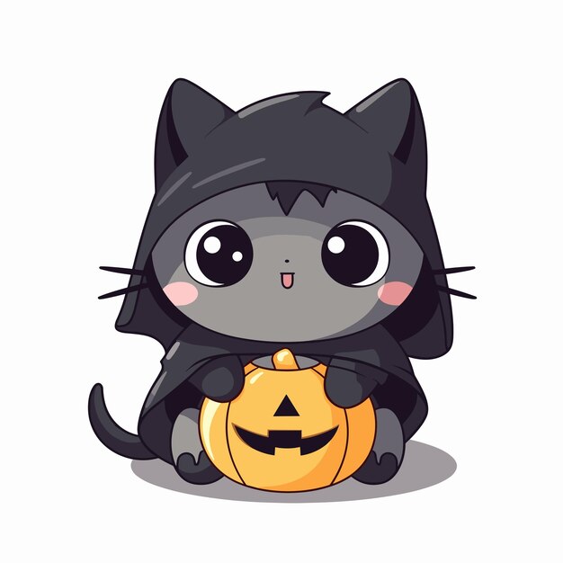 Vector el gato súper lindo de los dibujos animados