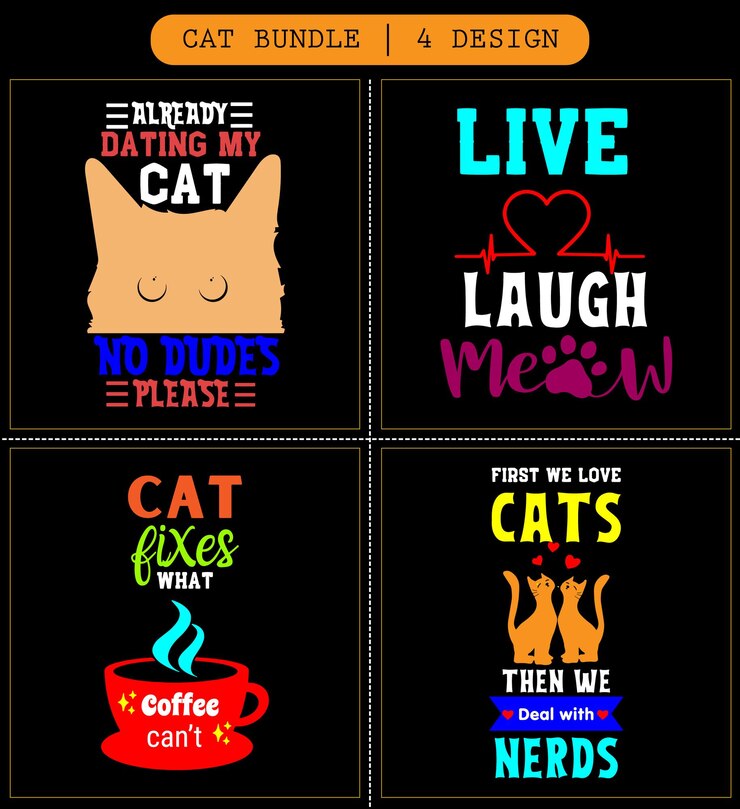 Vector gato svg paquete gato svg archivo gato svg cricut gato tipografía vector diseño gato regalos