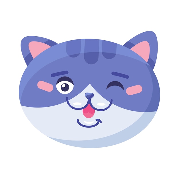 El gato tabby esponjoso hace un guiño alegremente.