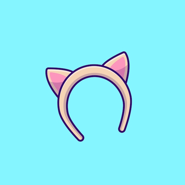 El gato tenía una cinta para las orejas ilustración vectorial de dibujos animados simple icono de concepto de cosas de año nuevo aislado