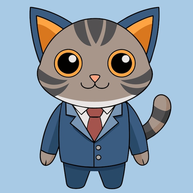 Un gato en traje de negocios Ilustración de un hombre de negocios gato eps 10