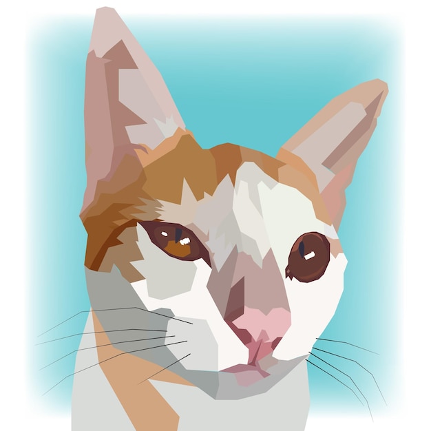 Vector el gato wpap como mirar a la cámara se puede hacer para imágenes de camisetas, fotos de perfil y otros