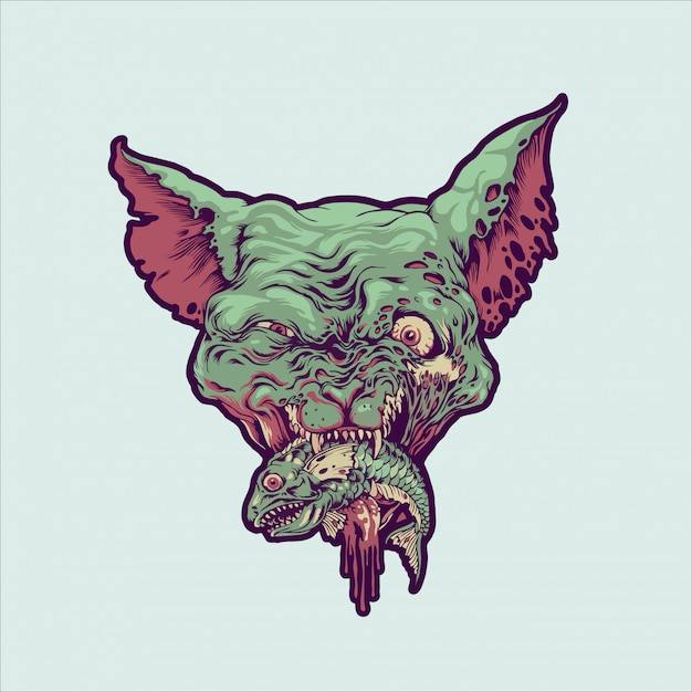 Vector gato zombie