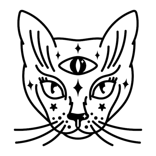 Vector gatos celestiales mágicos cara vector clipart