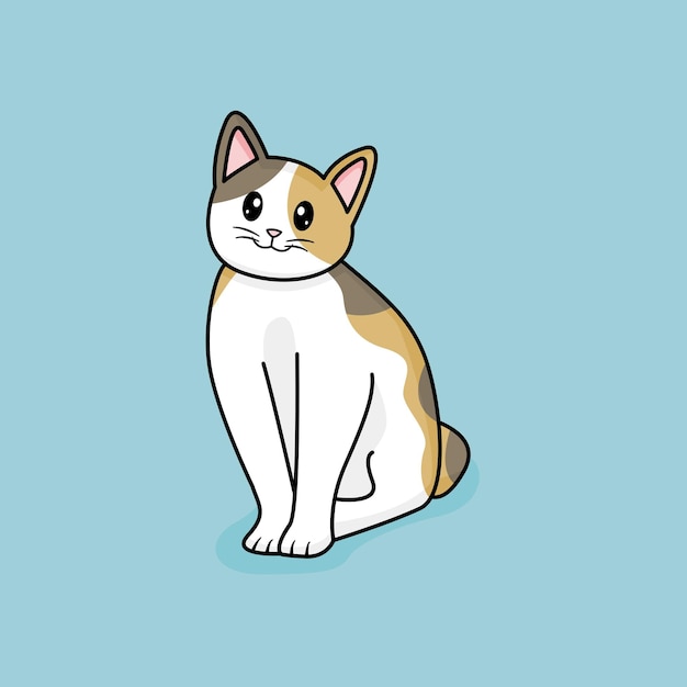 Los gatos de dibujos animados divertidos el diseño vectorial del gato de tres rayas