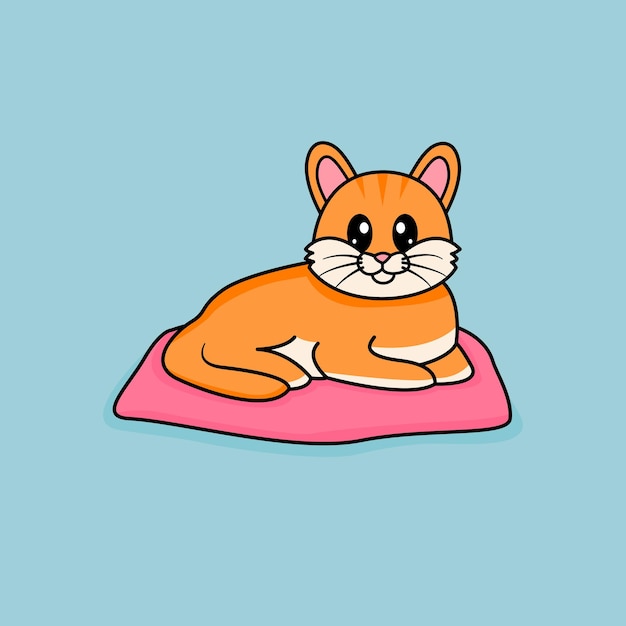 Gatos de dibujos animados divertidos lindo diseño de vector de gato naranja