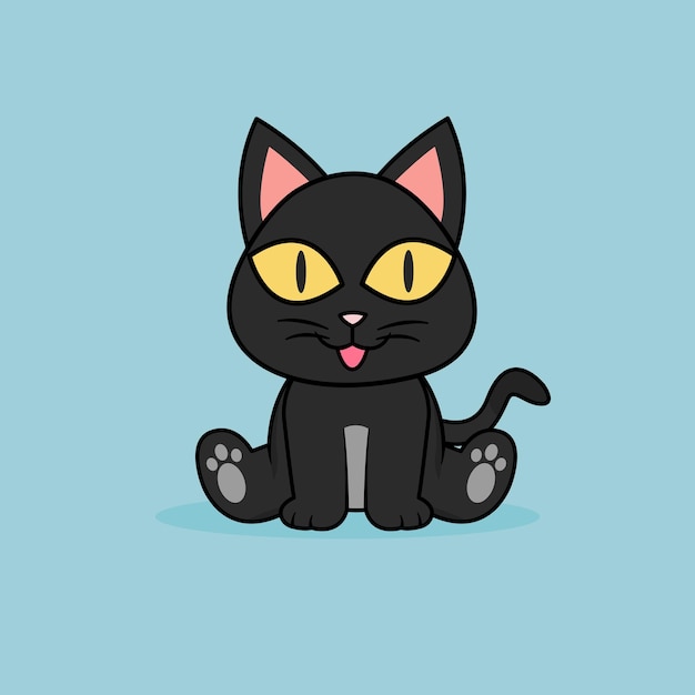 Gatos divertidos dibujos animados Diseño vectorial lindo gato negro