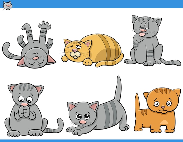 Gatos y gatitos de dibujos animados