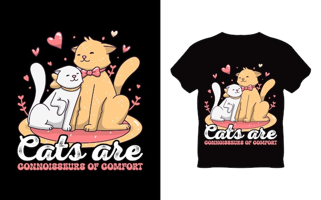 Los gatos son conocedores del diseño de camisetas de confort