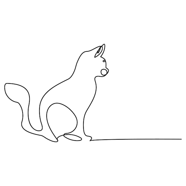 gatos vector con dibujo artístico continuo de una sola línea Nuevo diseño minimalista minimalismo mascota animal