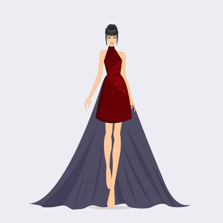 Vector gaun merah ilustraciones