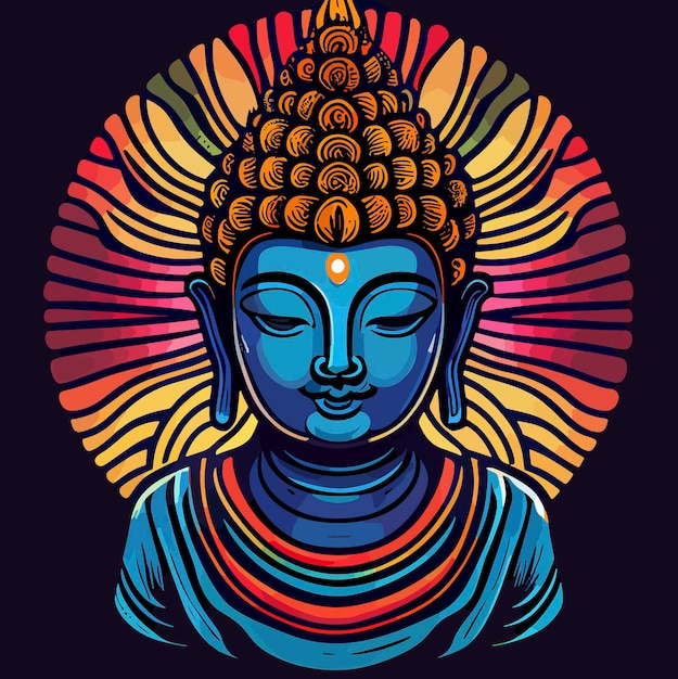 Vector gautama buda vector icono ilustración