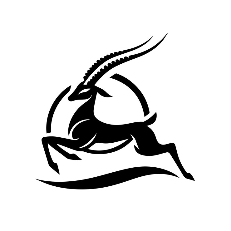 Vector un gazelle en blanco y negro para un estilo de logotipo