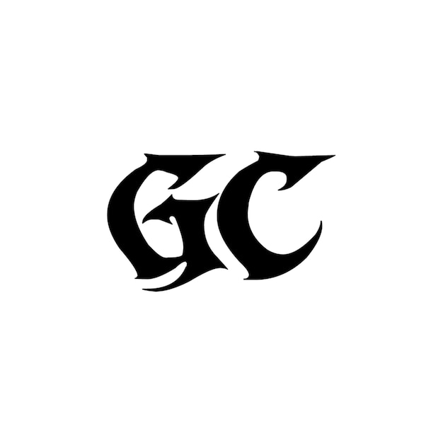 GC monograma diseño del logotipo letra texto nombre símbolo monocromático logotipo alfabeto carácter logotipo simple