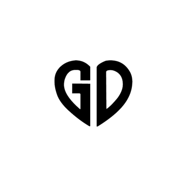 GD monograma logotipo diseño carta texto nombre símbolo monocromo logotipo alfabeto carácter simple logotipo